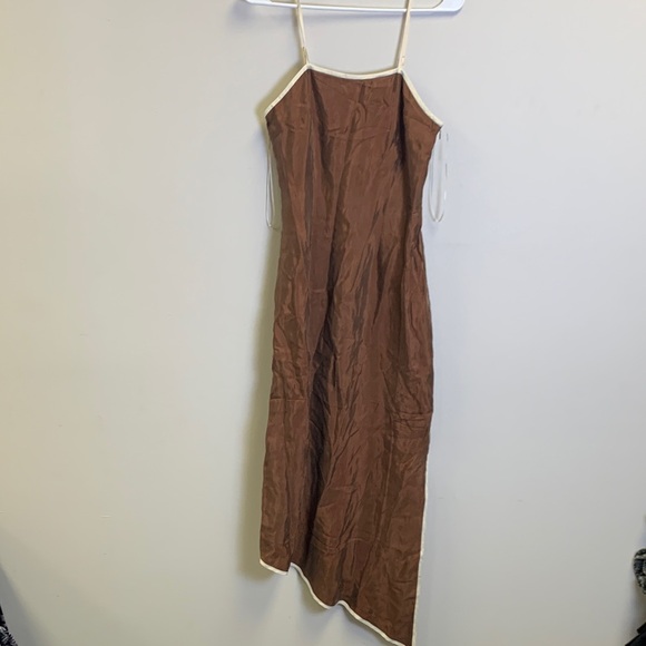 SANCIA Dresses & Skirts - Elegant Asymmetrical Brown Dress